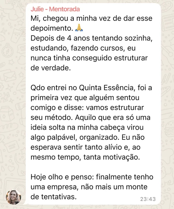 Mensagem da Julie